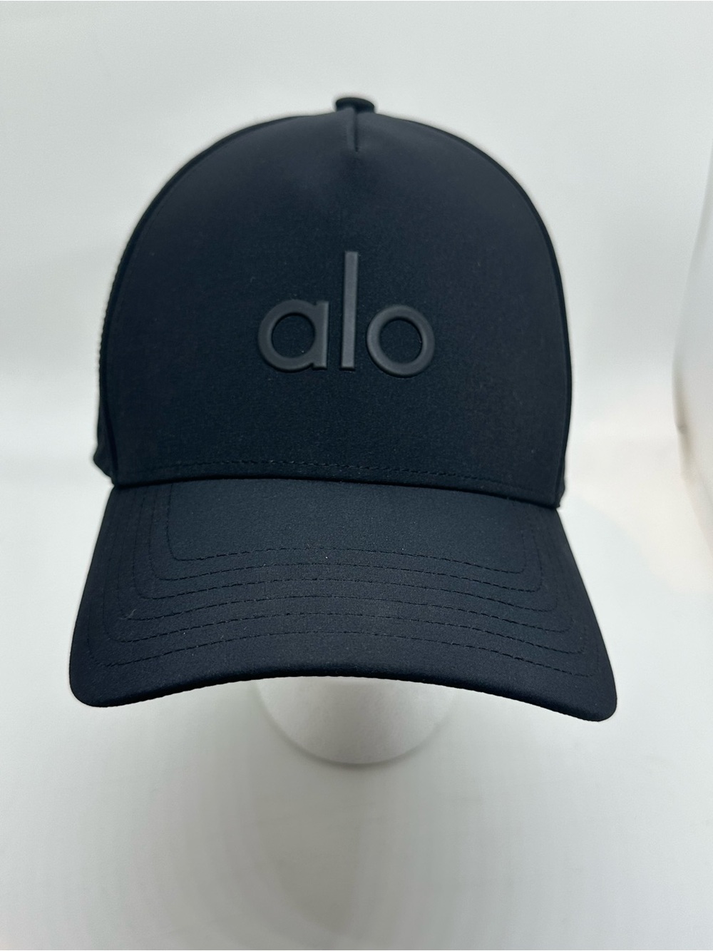 Alo Yoga Black Performance Perforated Baseball Cap One Size
